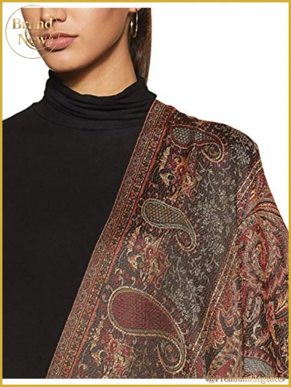 Pashmina Wool Blend Woven Shawl Scarf Wrap Large 40x80 Handicraft